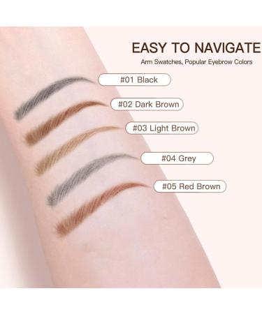 Microblading Eyebrow Pen - Premium 4-Prong Applicator | Long-Lasting Smudge-Proof Dark Brown Eyebrow Pencil for Natural Brows - International Shipping Available - Buy Online on GoSupps.com