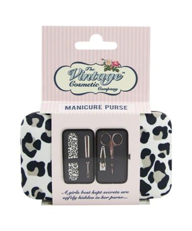 The Vintage Cosmetic Co. Manicure Purse Leopard Print 1 Kit