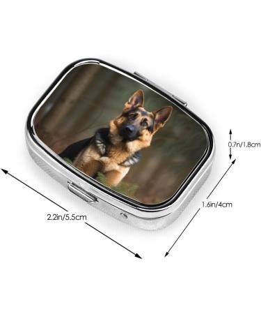 German Shepherd 2 Compartment Pill Case | Cute Travel Pill Organizer for Pocket & Purse | Perfect Gift - Buy Online on GoSupps.com