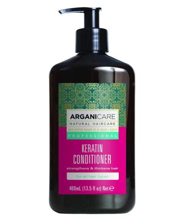 Arganicare Keratin Hair Thickening Conditioner for Men & Women - Deep Conditioning Treatment Enriched with Argan Oil Jojoba Oil & Shea Moisture - Volumizing Conditioner for Damaged Hair | 13.5 fl oz