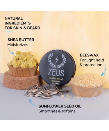 ZEUS Beard Balm - Natural Beeswax & Shea Butter Facial Hair Conditioner | Made in USA | Vanilla Rum 2 oz - Buy Online on GoSupps.com