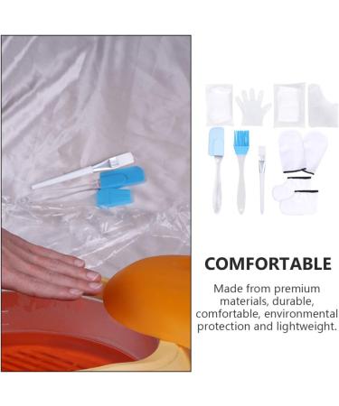 Minkissy 1 Set Moisturizing Gloves Paraffin Wax Gloves Hand Feet Care Treatment Mitts Paraffin Wax Bath Liners for Men Women (Random Color 1) White - Buy Online on GoSupps.com