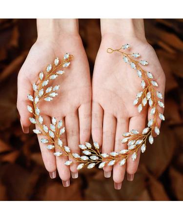 Fairvital Gold Sparkle Crystal Rhinestone Bride Hair Accessories - Wedding Headgear for Women & Girls - Buy Online on GoSupps.com