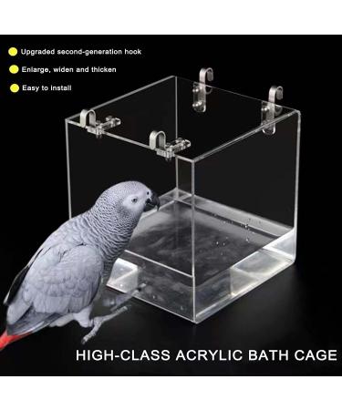 Hanging Bird Bath Cube | Transparent Shower Box Bowl with Stainless Steel Hooks for Small Birds - Ideal for Canary, Budgerigar, Parrots, and More - Buy Online on GoSupps.com