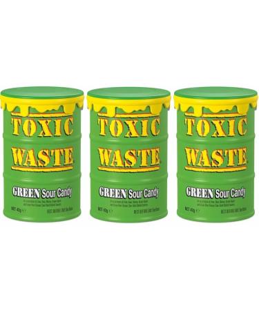 Toxic Waste Green Drum Sour Candy Ultra Sour Fruit Sweet Treat 42g Multi Value 3 Pack