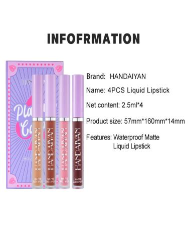 4-Part Matt Lipstick Set | Velvety Liquid Lipstick & Naked Lip Gloss Kit | Waterproof & Long-Lasting Makeup - Buy Online on GoSupps.com
