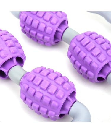 Muscle Massage Roller - Manual Fascia Roller for Neck Shoulders Thighs & Legs | Leg Massage Device in Purple - Buy Online on GoSupps.com