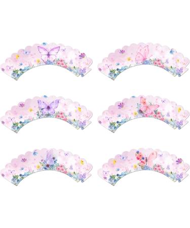 GORWERY Butterfly Cake Decorations 1 Pink Butterfly Happy Birthday Cake Topper 12 Butterfly Cupcake Toppers and Wrappers for Spring Summer Butterfly Theme Party Birthday Baby Shower - Buy Online on GoSupps.com