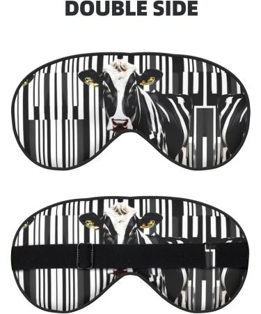 Black White Milk Cow Print Eye Mask | Unisex Soft Light-Blocking Sleeping Mask for Comfort - Buy Online on GoSupps.com