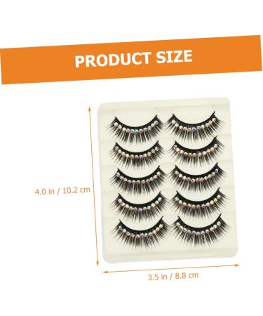 minkissy 30 Pairs Diamond False Eyelashes Fake Eyelashes Natural Exaggerated Eyelashes Cosplay Eyelash False Lashes Natural Manga Lashes Chemical Fiber Hard Stem Decorate With Diamond - Buy Online on GoSupps.com