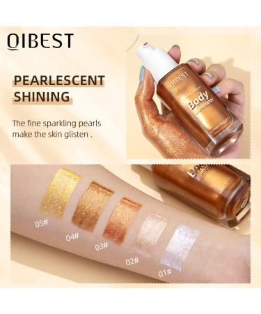 2-Pcs Waterproof Body Shimmer Oil Set - Rose Gold & Glistening Bronze Glow | Face & Body Highlight Illuminator 80ml - Buy Online on GoSupps.com