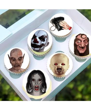24 x Pre-Cut Halloween Mix 3 Edible Stand up Wafer/Rice Paper Cupcake Toppers Birthday Party Cake Decorations Horror Characters - Buy Online on GoSupps.com