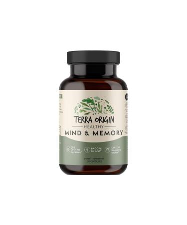 TERRA ORIGIN Healthy Mind and Memory Support Supplement | Cognitive Memory Matrix | Nootropic CDP Bacopa L-Tyrosine Huperzine A Ginko B12 | Non GMO Gluten Free Dairy Free | 30 Capsules