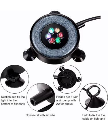 6 Color Changing LED Aquarium Air Stone Kit | Fish Tank Bubble Decoration - Buy Online on GoSupps.com