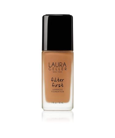 LAURA GELLER NEW YORK Filter First Luminous Liquid Makeup Foundation  Lightweight  Medium to Full Coverage  Non-Settling Formula  Cognac  1 Fl Oz Cognac 1 Fl Oz (Pack of 1)