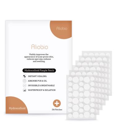 Spot Pimple Patches Aliobio Invisible Blemish Spot Cover Facial Sticker Hydrocolloid Patch Acne Stickers Spot Stickers with Two Sizes 12mm 8mm (216 Count 6 Sheets) orange 216 Count (Pack of 1)