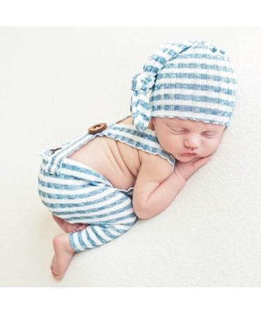 Ruspela Newborn Baby Photography Prop Outfit Set | Suspender Pants with Straps & Knotted Hat | For Babies 0-30 Days - Buy Online on GoSupps.com