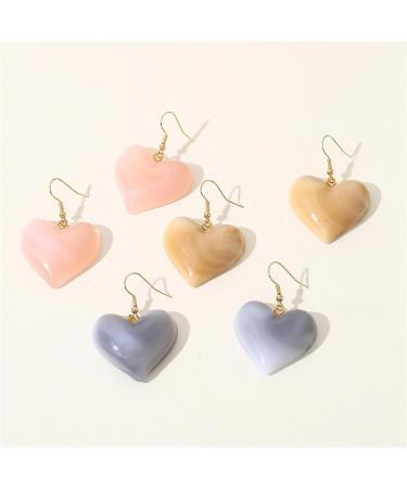 Buy Feyley Earrings - 3 Pairs Korean Fashion Minimalist Hook Vintage Y2K Peach Heart Party Jewelry for Women & Girls - Buy Online on GoSupps.com