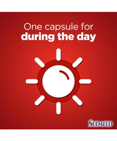 Sudafed Mucus Relief Day/Night Capsules - 16 Count - Unblock Nose, Ease Aches - Day & Night Formula - Buy Online on GoSupps.com