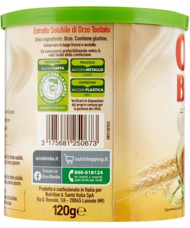 Orzo Bimbo Test Packets for Soluble Barley Cappuccino 150g + Orzo Bimbo Orzo Bimbo 120g A Caffeine Free Alternative + 1 x Fr - Buy Online on GoSupps.com