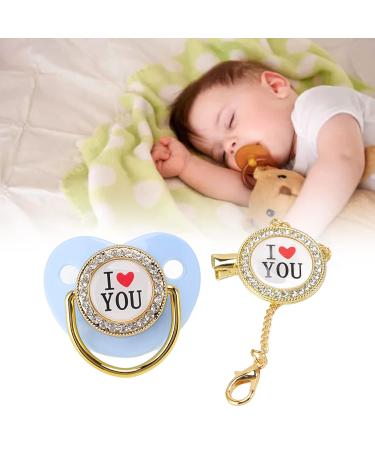 Non-Toxic Blue Baby Pacifier Set with Chain Clip | Perfect for Photo Shoots | International Shipping - Buy Online on GoSupps.com