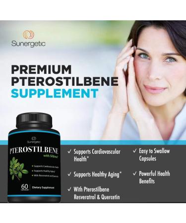 Premium Pterostilbene Supplement with Resveratrol & Quercetin - 100mg per Serving - 60 Capsules - Buy Online on GoSupps.com