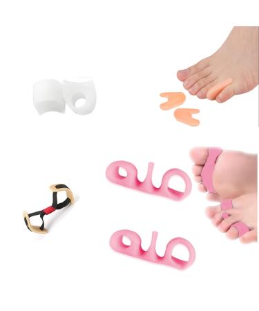 Gel Separators & Bunion Spacers for Toe Alignment for Women Men Toe Spacers Toe Straightener Toe Stretcher Big Toe Correctors Toe Separator (Color : 1Set*Pink)
