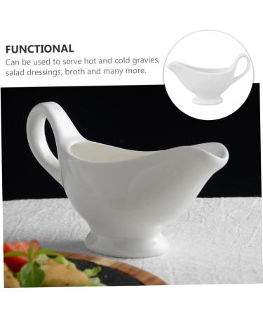 Zerodeko 1pc Sauce Hopper Porcelain Dipping Dish Milk Creamer Pitcher Syrup for Coffee Dining Gravy Boat Sauce Boat with Candle Kitchen Supplies Gravy Pitcher Jar Ceramics White Glass Salad White 20X6X12CM - Buy Online on GoSupps.com