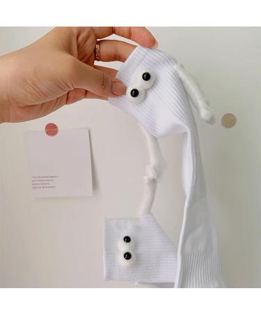 Hatleues Magnetic Holding Hands Couple Socks - White Mid-Tube Matching Socks for Men and Women - Buy Online on GoSupps.com