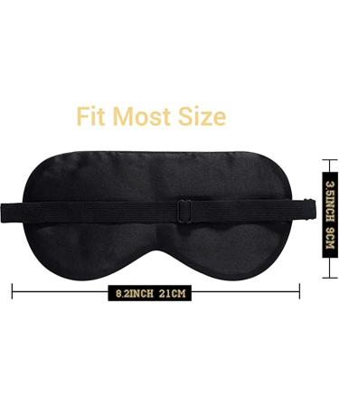 Premium Cow Texture Sleep Mask - Adjustable Strap, Soft Blackout Eye Mask for Travel, Nap, Night Sleep - 8.2x3.5 in - Buy Online on GoSupps.com