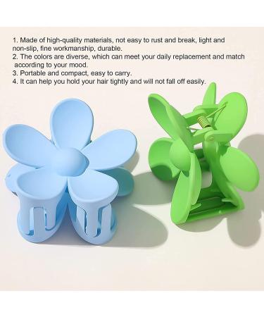 Candy Colored Hair Claw Clips Flower Hair Clips Big Cute Claw Clips Thick Hair Scrub Hair Clip Sweet Flower Clip (Gray) - Buy Online on GoSupps.com