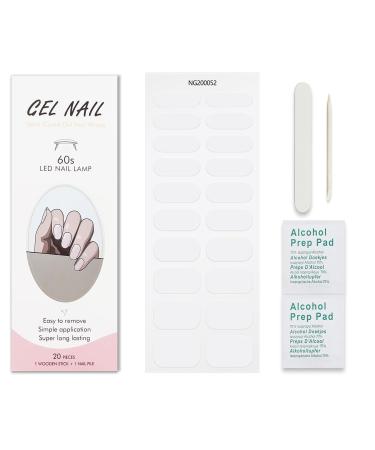 Transparent Gel Nail Strips KALEFUL Semi Cured Gel Nail Stickers Nail Art Decoration Design Supplies
