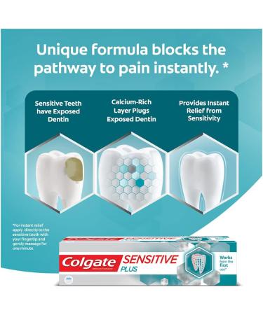 Colgate Sensitive Plus Toothpaste for Instant Relief from Sensitivity with Pro Argin Formula 70g (2.7 Ounce) - Buy Online on GoSupps.com