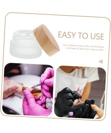 Mikinona Pen Wash Cup Nail Remover Bottle Crystal Nail Art Dappen Bowl Nail Art Dappen Cup Makeup Container Glass Containers Glass Craft Nail Art Cleaning Cup Tool Wood Frosted - Buy Online on GoSupps.com