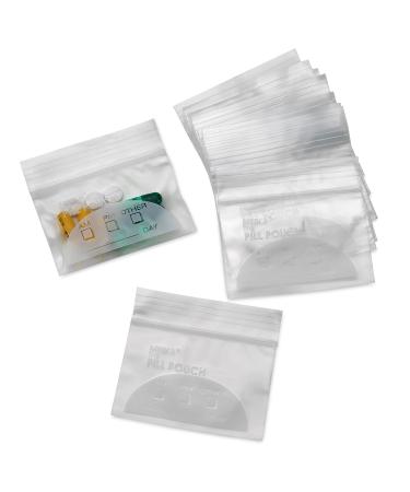 Pill Bag Pouch Reusable Plastic Pill Organizer Bags Size 3" X 2" 3 Mil (Pack of 100) Clear 100 Count (Pack of 1)