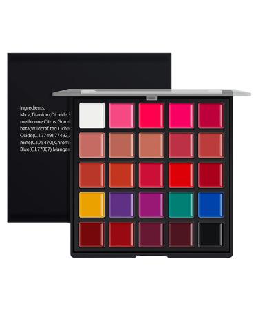 Skrskr lip palette 25 colors of natural long -lasting lady smooth lipstick waterproof matt lip spot for women birthday Christmas Mother's Day Valentine's Day