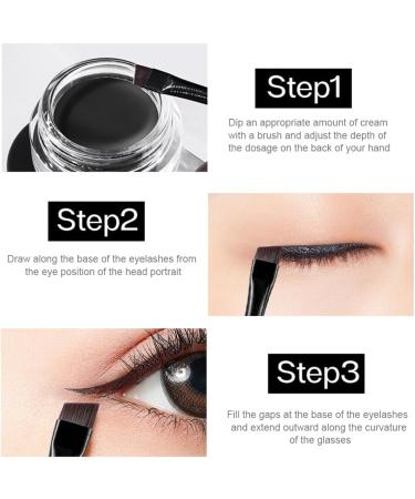 Comforso Gel Eyeliner Set Lasting Drama Gel Eyeliner Eyebrow Colors Gel Formula Long Lasting Cream Eyeliner Waterproof Eye Liner Gel Black Makeup Set Smudge-Proof Eyeliner with Brush - Buy Online on GoSupps.com