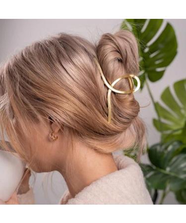 Gold Shark Brinie Hair Claw Clips - Set of 2 Metal Hair Clamps for Women and Girls - Buy Online on GoSupps.com