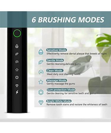 Sonic Electric Toothbrush with 8 Brush Heads | Rechargeable Power Toothbrush for Adults | 6 Modes | Fast Charging | Daily Oral Cleaning | Electronic Tooth Brush (Black) - Buy Online on GoSupps.com