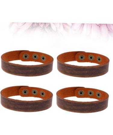 TEHAUX 4pcs Mens Braided Bracelets Woven Bracelets for Women Leather Cuff Bracelet Matching Bracelets for Couples Leather Bracelets for Women Wrist Chain Men and Women Wristband Universal Brown 1.6X23.5CM - Buy Online on GoSupps.com