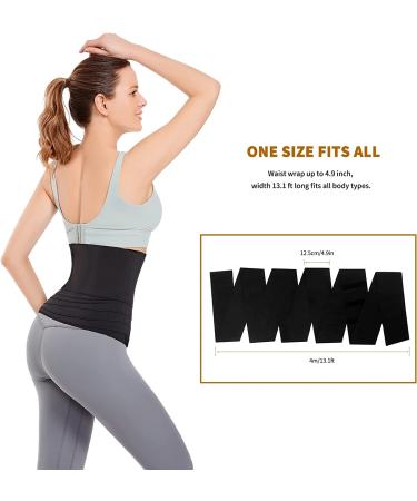 CINDOU Plus Size Waist Trainer Band - XL Black | Stomach Body Wrap for Tummy Waist Training - Buy Online on GoSupps.com