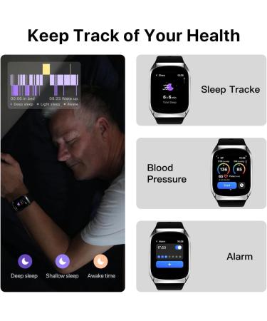 YHE BP Doctor Med Smartwatch - Blood Pressure & Heart Rate Monitor with Dual Cuff 24/7 Stress & Sleep Tracking for Android & iOS - Silver - Buy Online on GoSupps.com