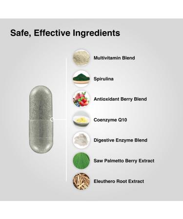 Mdrive Multivitamin for Men, Daily Multivitamin - Immune Health Support from Zinc, Selenium, Manganese & Vitamin D, Enzymes for Digestive Support, CoQ10 for Energy and Vitamin K2, 90 Capsules - Buy Online on GoSupps.com