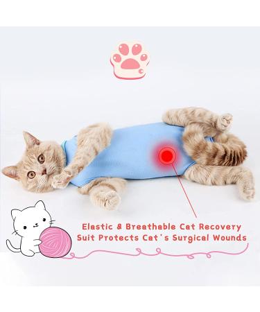 3Pcs Cat Recovery Suit | Abdominal Wound & Skin Disease Care Onesie | Anti-Licking, Large Size, Classic Pattern - Buy Online on GoSupps.com