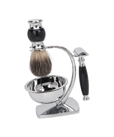 Men's Shaving Brushes Kit - 4 in 1 Stainless Steel Razor Blades Holder & Soft Cleaning Brush | Perfect Father's Day Gift Set for Men - Buy Online on GoSupps.com