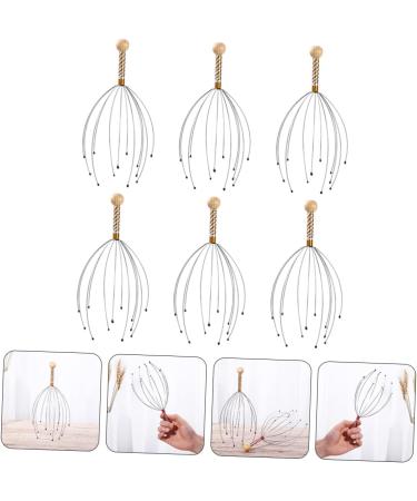 FRCOLOR 18 STK Hair Washer Tool Scalp Massage Brush & Shampoo Scrubber Durable Frosted Steel & Wood Head Gripper for Relaxation & Hair Care - Buy Online on GoSupps.com