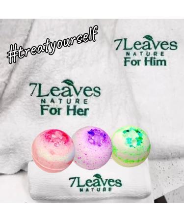7Leaves Nature Premium Bath Bombs 3-Pack Gift Set with Lavender, Rose & Jasmine Essential Oils - Perfect for Women Mother Christmas Birthday - 6oz Each - Buy Online on GoSupps.com