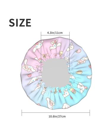Cute Anime Shower Cap for Women and Girls | Double Layered, Reusable, Waterproof | Adjustable Fit for All Hair Lengths | One Size - Buy Online on GoSupps.com