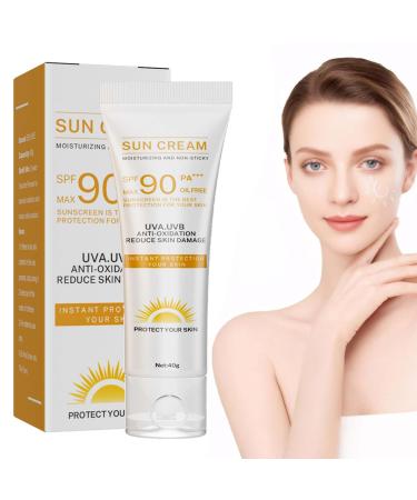 Moisturising Suncream with SPF90 - Advanced Sunscreen Protection with Face Sun Cream Reduces Sun Allergy Risk for Outdoor Activities.