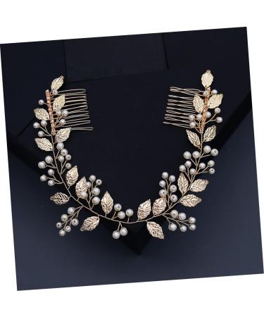 Ipetboom 1pc Handmade Pearl Comb Pearl Hair Pin Pearl Hair Accessories Bridal Hair Comb Golden Hair Comb Crystal Headpiece Bridal Comb Crystal Decor Wedding Bride Alloy Decorate - Buy Online on GoSupps.com